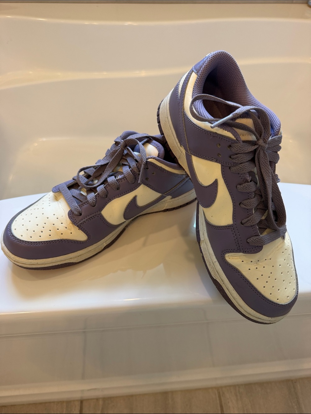 Nike Women’s Dunk Low-Top Sneakers in Lavender and Off White size 8.5